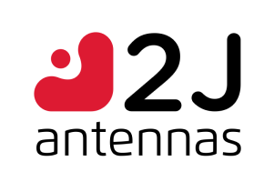 2J Antennas logo featuring a red abstract symbol next to the text "2J antennas" on a white background.