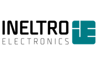 Logo of Ineltro Electronics with the company name in bold black font and a teal and white design element on the right.