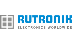 Logo of Rutronik Electronics Worldwide with a grid-like design on the left and the company name in bold blue letters.